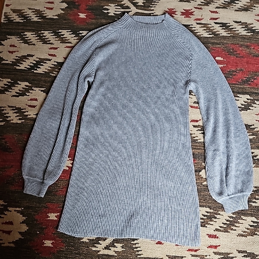 SONG OF STYLE Cozy Gray Ribbed Sweater Dress